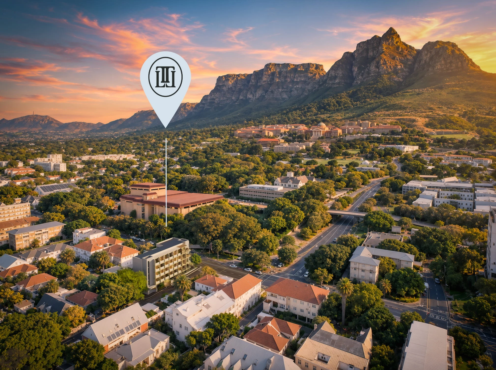 Aerial view of Rondebosch around The Lyle